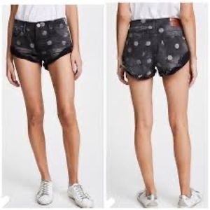 One Teaspoon Le Femme Bonitas Black Polka Dot Shorts Sz 27